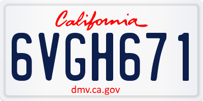 CA license plate 6VGH671