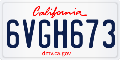 CA license plate 6VGH673
