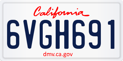 CA license plate 6VGH691