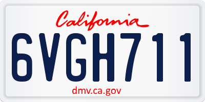 CA license plate 6VGH711