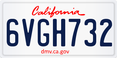 CA license plate 6VGH732