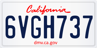 CA license plate 6VGH737
