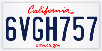 CA license plate 6VGH757