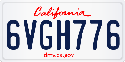 CA license plate 6VGH776