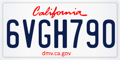 CA license plate 6VGH790