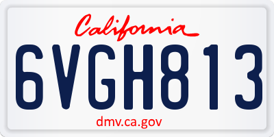 CA license plate 6VGH813