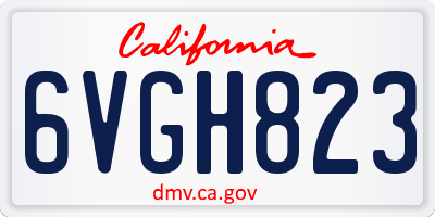 CA license plate 6VGH823