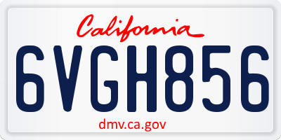 CA license plate 6VGH856