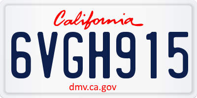 CA license plate 6VGH915