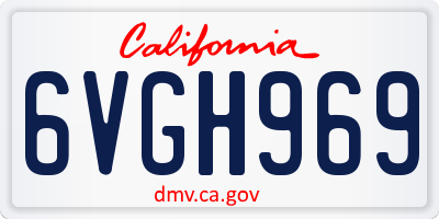 CA license plate 6VGH969