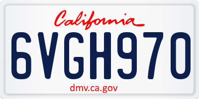 CA license plate 6VGH970