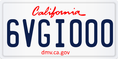 CA license plate 6VGI000