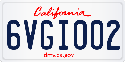 CA license plate 6VGI002