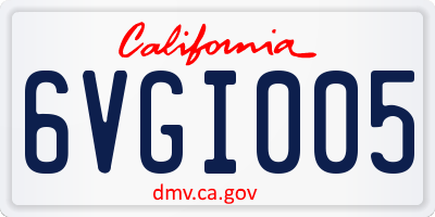 CA license plate 6VGI005