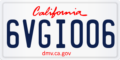 CA license plate 6VGI006