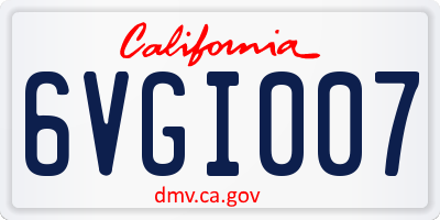 CA license plate 6VGI007