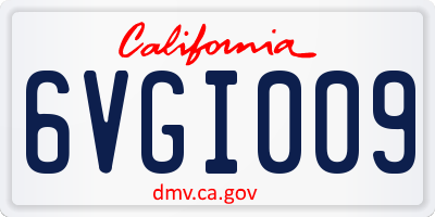 CA license plate 6VGI009