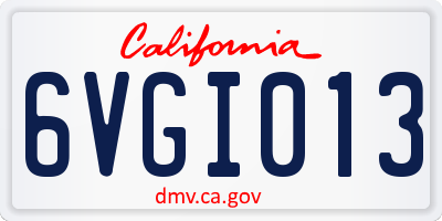 CA license plate 6VGI013