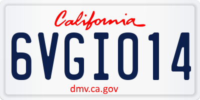 CA license plate 6VGI014