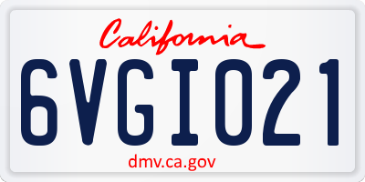 CA license plate 6VGI021