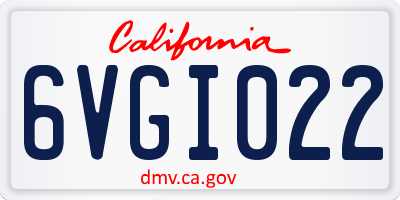 CA license plate 6VGI022