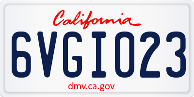 CA license plate 6VGI023