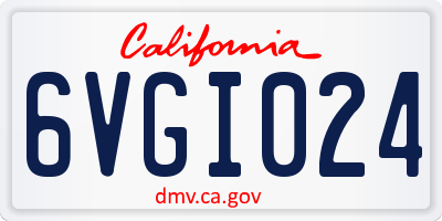 CA license plate 6VGI024