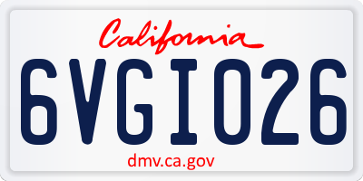 CA license plate 6VGI026