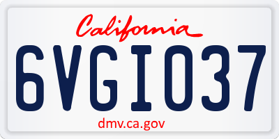 CA license plate 6VGI037