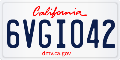 CA license plate 6VGI042