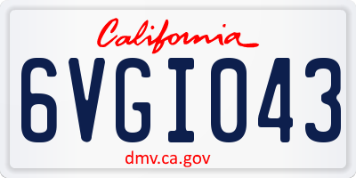 CA license plate 6VGI043