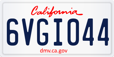 CA license plate 6VGI044