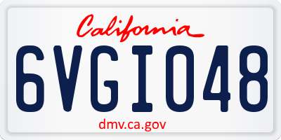 CA license plate 6VGI048