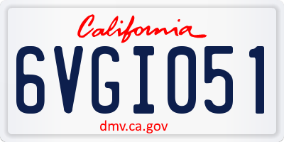 CA license plate 6VGI051