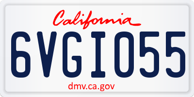 CA license plate 6VGI055
