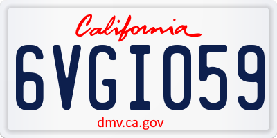 CA license plate 6VGI059