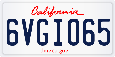 CA license plate 6VGI065
