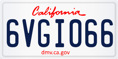 CA license plate 6VGI066