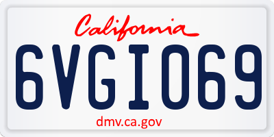CA license plate 6VGI069