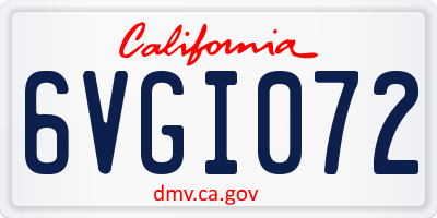 CA license plate 6VGI072
