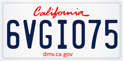 CA license plate 6VGI075