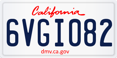 CA license plate 6VGI082