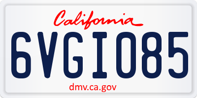 CA license plate 6VGI085