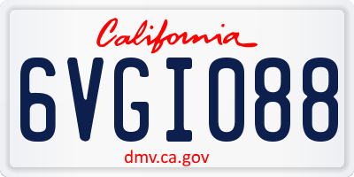 CA license plate 6VGI088