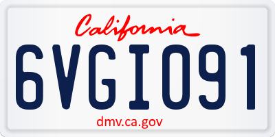 CA license plate 6VGI091