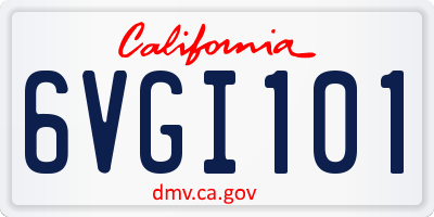 CA license plate 6VGI101
