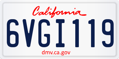 CA license plate 6VGI119