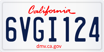 CA license plate 6VGI124