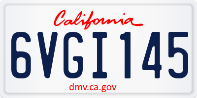 CA license plate 6VGI145