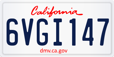 CA license plate 6VGI147